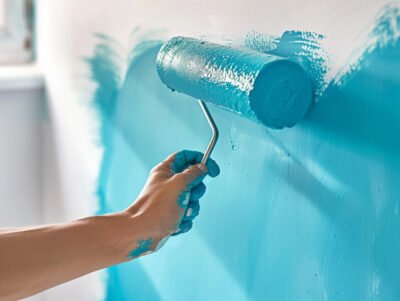 Painter in Yerawada applying interior wall paint