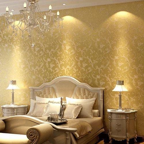 Living room wallpaper design services in Pune with modern wall styling